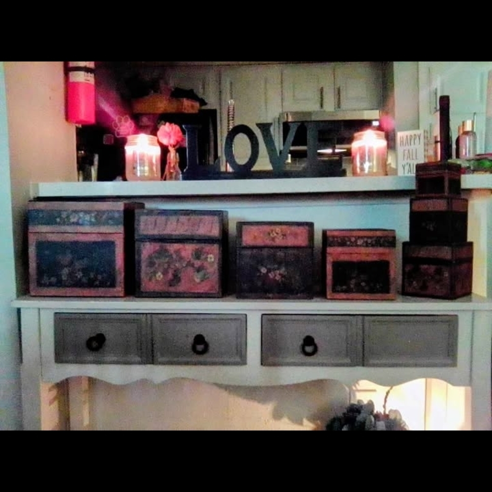Set of Decorative Floral Boxes - Picture 2 of 4